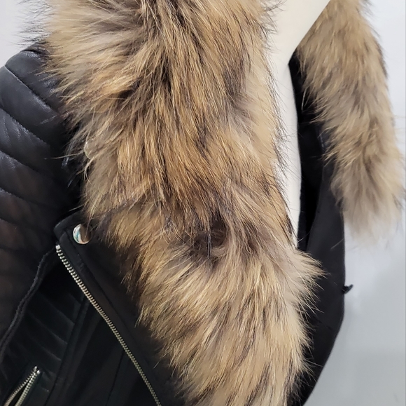 Leather jacket with fur - Picture 5 of 10